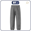 CHILDREN'S SOFTSHELL TROUSERS (YETI) - HERRINGBONE / NIGHT CALL / grey - sewing set (122/128)