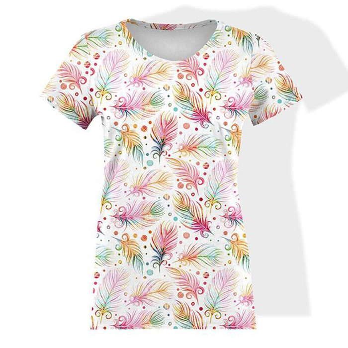 DÁMSKÉ TRIČKO-DUHOVÁ PÍRKA- single jersey XL