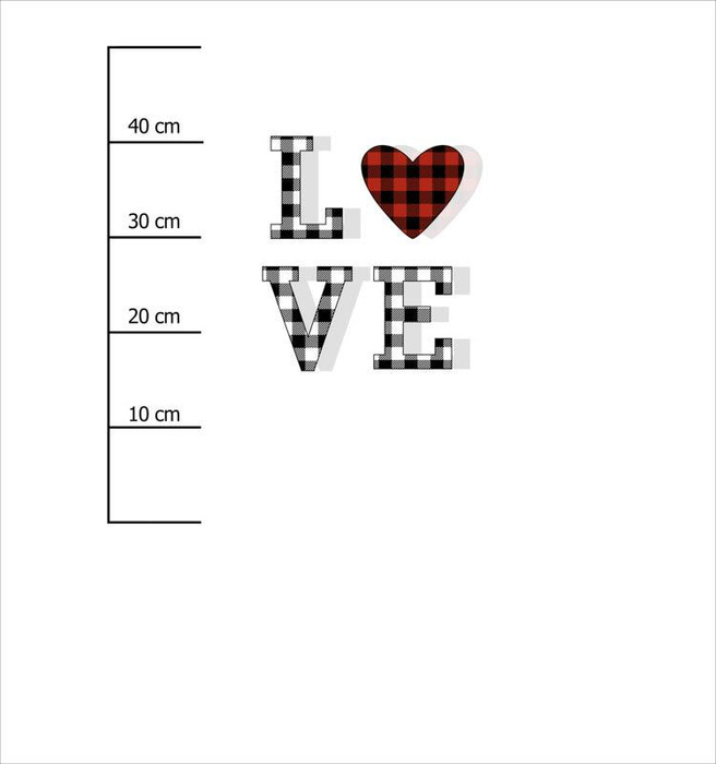 LOVE / serce vichy (BE MY VALENTINE) - panel 75cm x 80cm