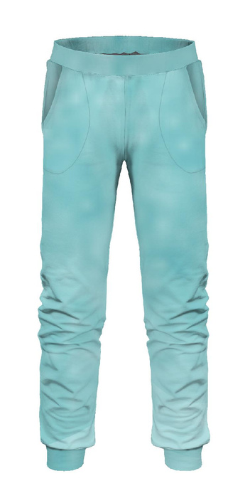 CHILDREN'S JOGGERS (LYON) - FLAMINGOS pat. 2 / background - looped knit fabric (134/140)