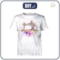 T-SHIRT DZIECIĘCY - MASZYNA I KWIATY 140/146