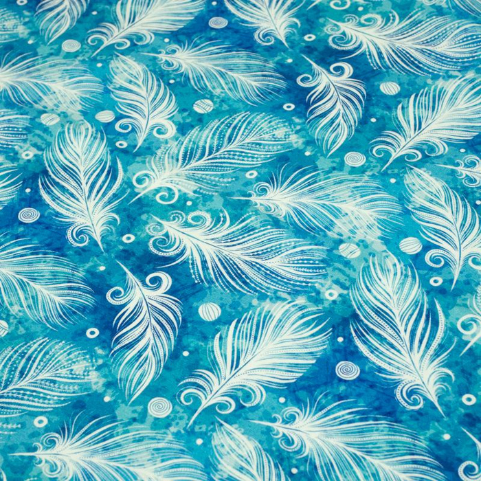 WHITE FEATHERS / blue - Viskose-Jersey