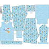 CHILDREN'S PAJAMAS " MIKI" - SATELLITE (SPACE EXPEDITION) / ACID WASH LIGHT BLUE - Elastic cotton knit fabric (134/140)