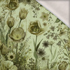 PASTEL FLOWERS WZ. 30 / lime cream - teplákovina počesaná s elastanem ITY