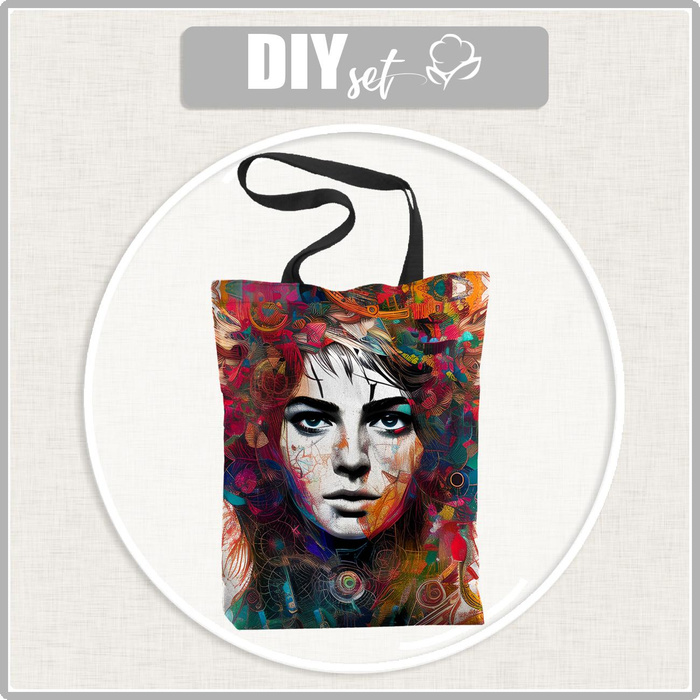 SHOPPERKA - ABSTRACT GIRL WZ. 1 - tkanina wodoodporna - zestaw do uszycia