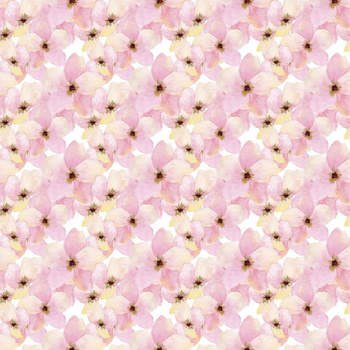 PINK FLOWERS (IN THE MEADOW) - Cotton muslin