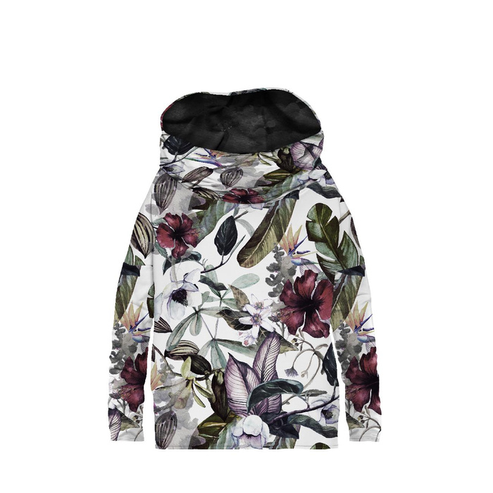 SNOOD SWEATSHIRT (FURIA) - PARADISE FLOWERS - looped knit fabric - S