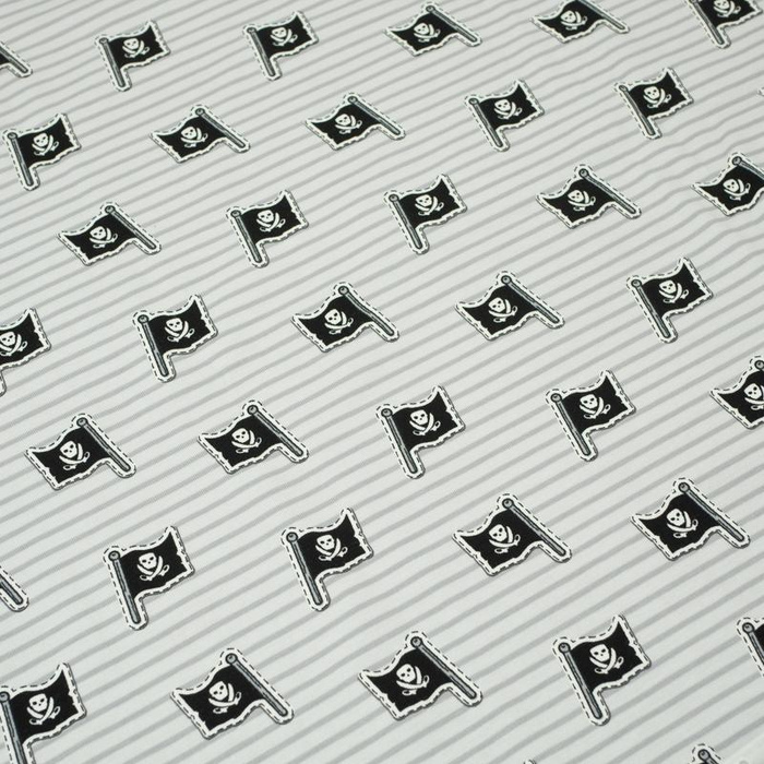 VLAJKA / piráti - světle šedý - úplet TE210