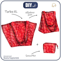 XL Tasche mit Utensilientasche 2 in 1 - HIMBEEREN - Nähset