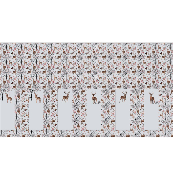 NAPKINS AND RUNNER - WINTER ANIMALS (WINTER IN PARK) - sewing set