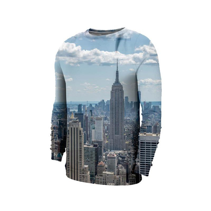 MEN’S SWEATSHIRT - NEW YORK - Elastic brushed knit fabric S