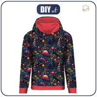 DÁMSKA MIKINA (POLA) CLASSIC S KAPUCÍ -  FAIRY WORLD vz.2 (GARDEN) - Sada šití XXL