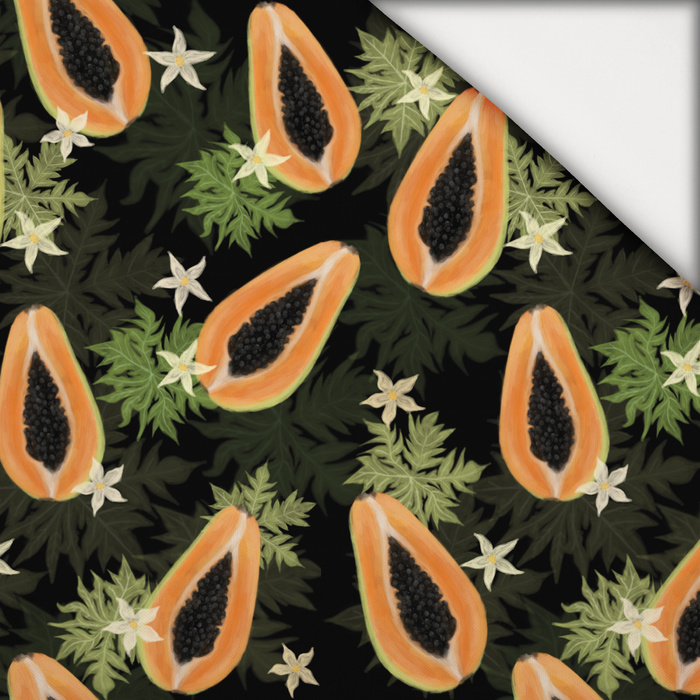 PAPAYA ORANGE & BLACK - leichte Maschenware angeraut