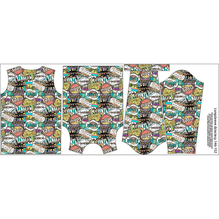 Longsleeve - COMIC BOOK (colorful) - single jersey (110/116)