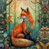 BOHO FOX - Panel (75cm x 80cm) SINGLE JERSEY PANEL