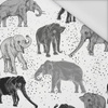ELEPHANTS / white - Waterproof woven fabric
