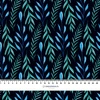 100CM BLAUE BLÄTTER m. 3 / schwarz- Polster- Velours