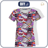 DAMEN T-SHIRT - COMICS (violet - rot) - Single Jersey