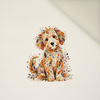 AUTUMN DOG - Panel (60cm x 50cm)  Polster- Velours