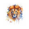 WATERCOLOR LION - Paneel (75cm x 80cm) Wasserabweisende Webware