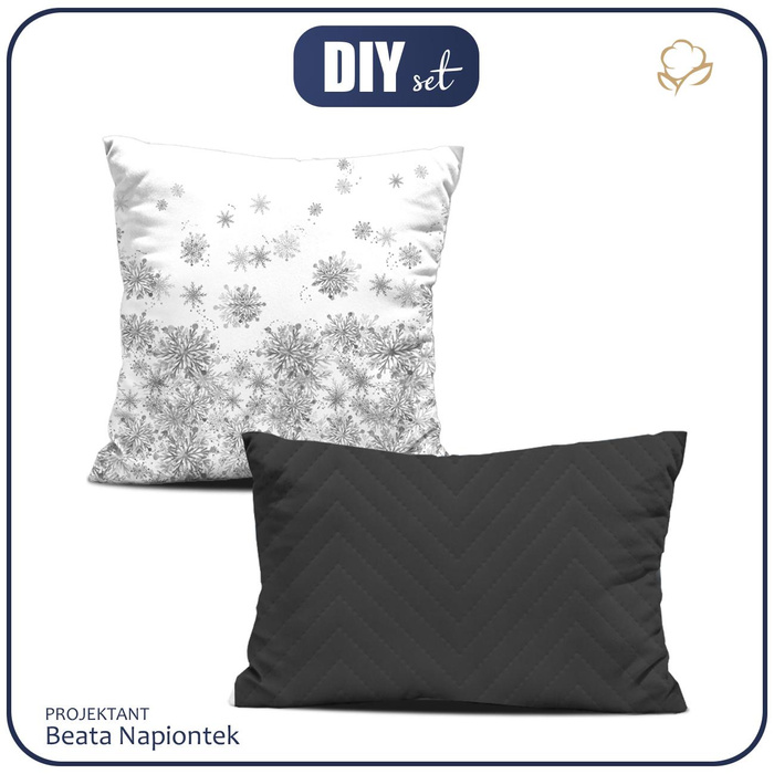DECORATIVE PILOWS - GREY SNOWFLAKES