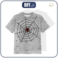 DĚTSKÉ TRIČKO - ČERVENÝ PAVOUK / beton - single jersey