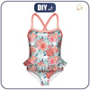 Girl's swimsuit - ROSES AND PEONIES pat. 2 - 110-116