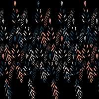 LEAVES PAT. 3 / BLACK - brushed knitwear with elastane ITY