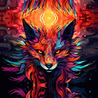 COLORFUL FOX - panel (60cm x 50cm) Waterproof woven fabric