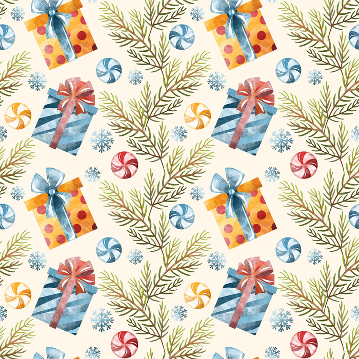 CHRISTMAS PRESENTS / TWIGS (CHRISTMAS SEASON) - Cotton woven fabric