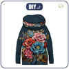 Sweatshirt mit Schalkragen und Fledermausärmel (FURIA) - Bouquet of flowers wz.1 - Sommersweat ITY - XL
