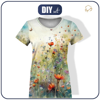DAMEN T-SHIRT - MAGIC MEADOW - Nähset M