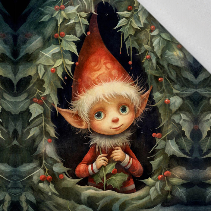 VINTAGE CHRISTMAS ELF - panel (75cm x 80cm) tkanina bawełniana