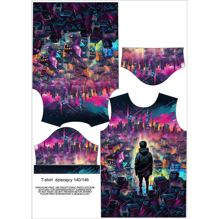 T-SHIRT DZIECIĘCY - NEON GALAXY WZ.6 - zestaw do uszycia (116/122)