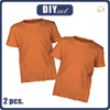2-PACK - BASIC KID’S T-SHIRT - BRICK (DARK ORANGE)- sewing set (140/146)