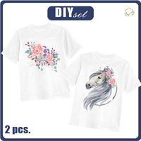 2-PACK - T-SHIRT DZIECIĘCY - KOŃ wz. 2 - ZESTAW DO USZYCIA