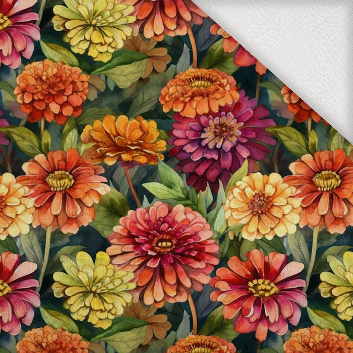 FLOWERS PAPAYA ORANGE WZ. 4 - Webware für Tischdecken