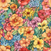 FLOWERS WZ.44 - Cotton woven fabric