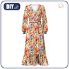WRAP FLOUNCED DRESS "ABELLA" (M) - FLOWERS pat.37 - sewing set