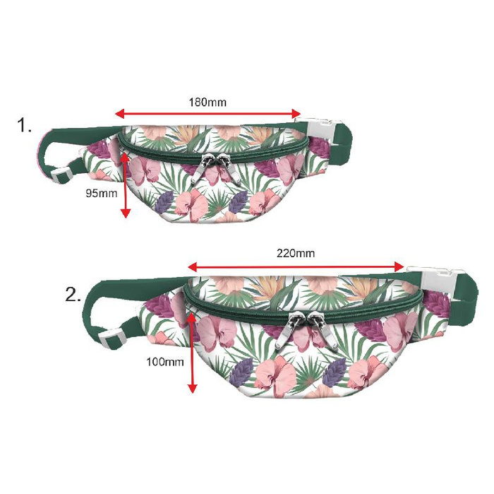 HIP BAG - EXOTIC PLANTS / white - small