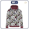 BLUZA DAMSKA (POLA) CLASSIC Z KAPTUREM - RAJSKIE KWIATY -  dzianina pętelkowa