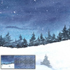 WINTERLANDSCHAFT M.1 (GEMALTER WALD) - panoramisches Paneel (80cm x 155cm)