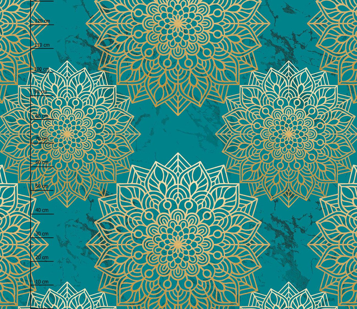 MANDALA vz. 5 / Smaragdově zelená - panel pro šaty WE210