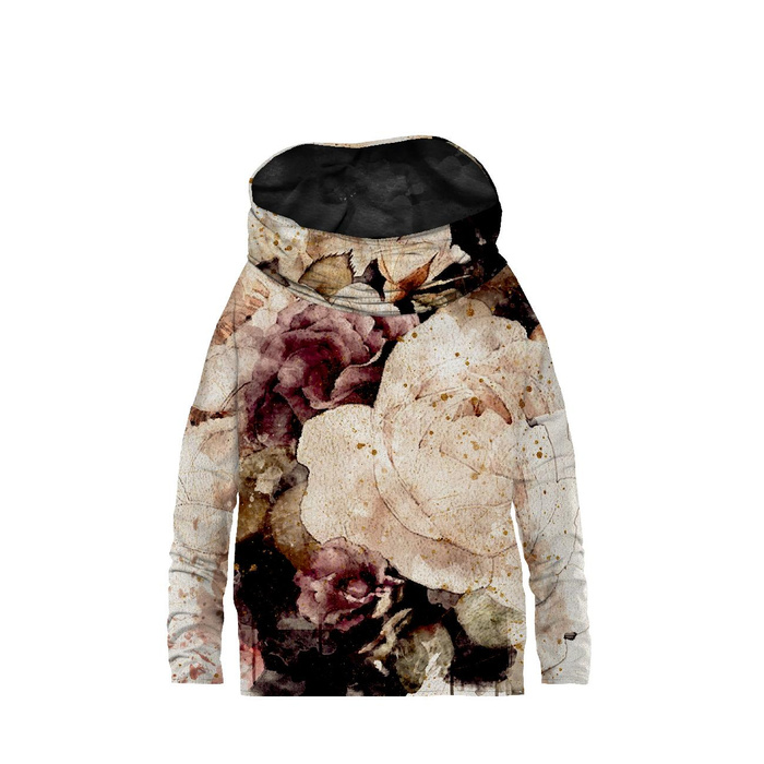 Sweatshirt mit Schalkragen und Fledermausärmel (FURIA) - WATERCOLORS FLOWERS MS. 4 - Sommersweat - L