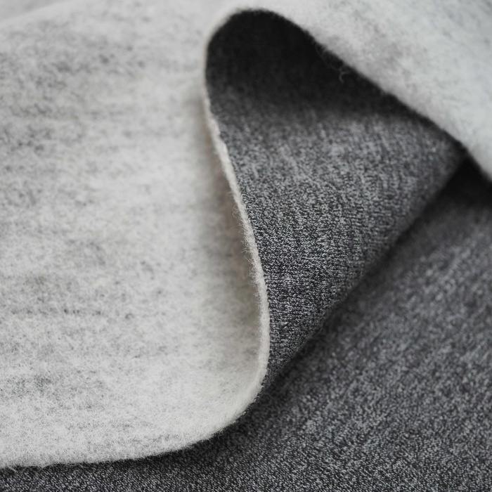 D-08 MELANGE GRAPHITE - brushed knitwear with elastane