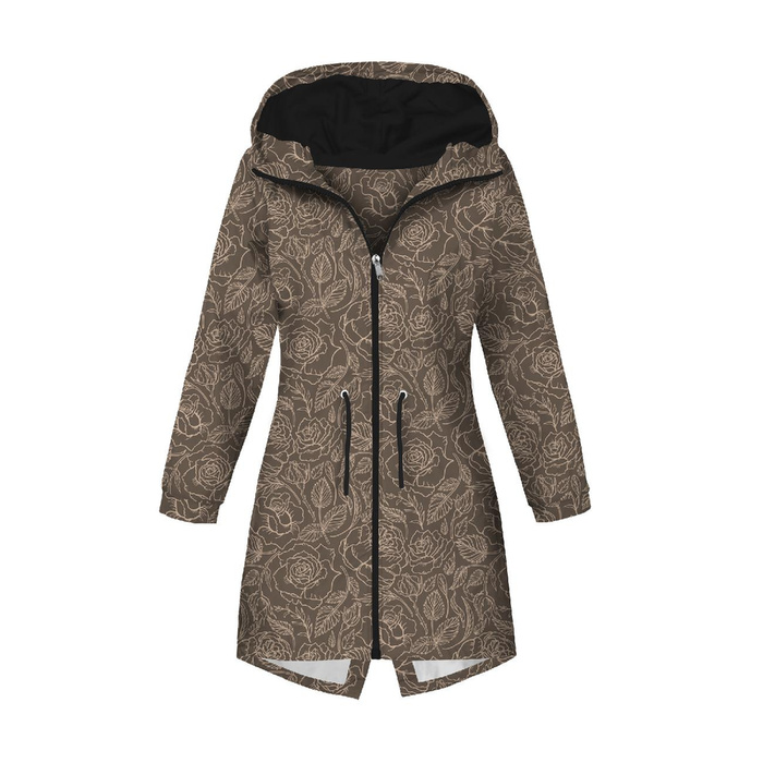 DÁMSKÁ BUNDA PARKA (ANNA) - RŮŽE / OBRYS / hnědá - sada šití