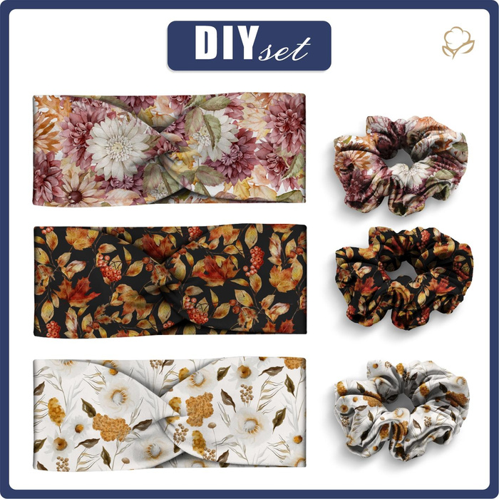 HEADBAND AND HAIR ELASTIC 3KPL - PATTERN 8 - sewing set 4-8
