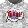 CLASSIC WOMEN’S HOODIE (POLA) - COMIC BOOK / yeah (purple - red) - looped knit fabric - S