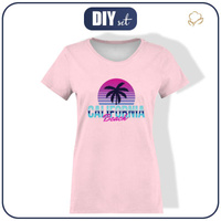 DAMEN T-SHIRT - CALIFORNIA BEACH / rosa - Single Jersey L