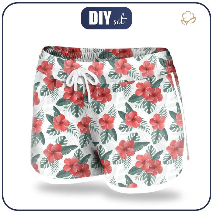 Damen Badeshorts - HIBISKUS Ms. 2 / rot M